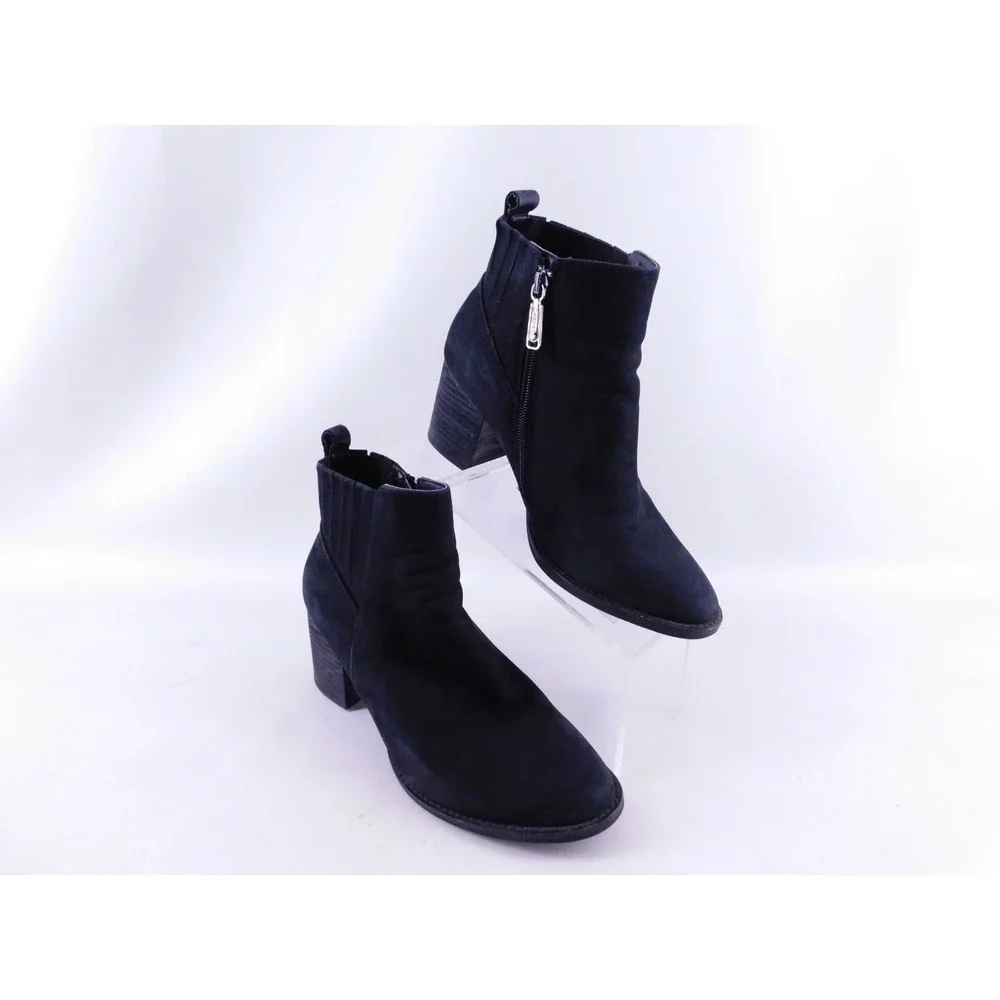 Blondo Black Waterproof Leather Side Zip‎ Boots Shoes B6644-014 Womens sz 9 M